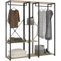 Dmora Coton - Armoire Grande, 40x167h cm Chêne Marron, 3 Étagères