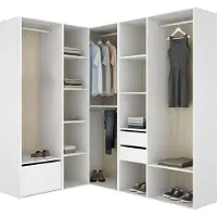 Dmora Atwood - Armoire Grande, 186x205h cm Blanc, Modulable
