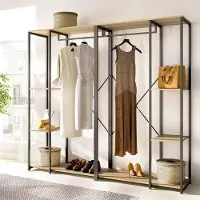Dmora Dalton - Grande Armoire, 40x167h cm Chêne Marron, 5 Étagères