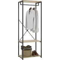 Dmora Cedar - Grande Garde-robe, 40x167h cm Chêne Brun, 2 Étagères