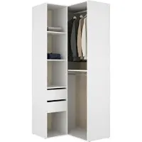 Dmora Labuco - Grande Armoire, 105x205h cm Blanc, Modulable