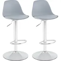 Northix Tabourets de bar pivotants à 360° réglables, lot de 2, gris
