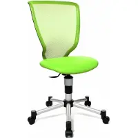Topstar Siège de bureau pivotant pour enfants Titan Junior , sans accoudoirs, assise galbée, dossier en maille, piétement en alu, vert pomme