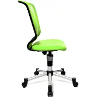 Topstar Siège de bureau pivotant pour enfants Titan Junior , sans accoudoirs, assise galbée, dossier en maille, piétement en alu, vert pomme