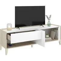 Dmora Willits - Meuble TV modulable, 39x150x50h cm blanc