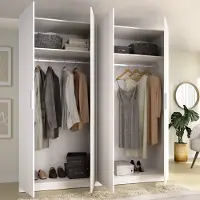Dmora Armoire Holder - Grande, 51x204h cm Blanc, 2 Étagères