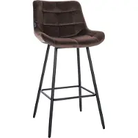 BellaFurn Tabouret de bar moderne - Tabouret - Assise confortable, velours ou similicuir, piètement stable | Couleur : brun | Matériau : souple