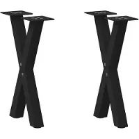vidaXL Pieds de table basse en X 2 pcs. noir 38x(42-43) cm acier