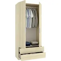 Dmora Montclare - Armoire 2 Portes, 51x204h cm Marron, Porte-manteaux