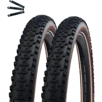Schwalbe 2 pneus de vélo Smart Sam, technologie Double Defense, gamme ADDIX Performance, dimensions 29 x 2,60 (65-622), couleur noir/bronze, incluant des démonte-pneus