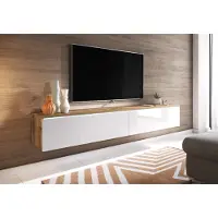 MINIO go for it Meuble TV CERIEE 180 – chêne wotan / blanc brillant