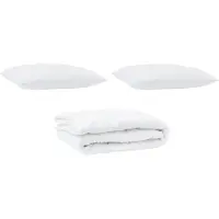 vidaXL Best Möbel Couverture avec coussin - avec coussin - 2 pcs - Blanc Microfibre - Couettes A3376577
