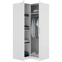 Dmora Luber - Armoire 2 Portes, 95x204h cm Blanc, Porte-manteaux