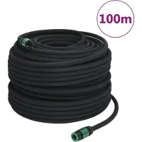 Syfax Tuyau d'arrosage de jardin noir 0,6" 100 m caoutchouc