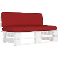 Syfax Canapé central palette de jardin Blanc Bois de pin imprégné