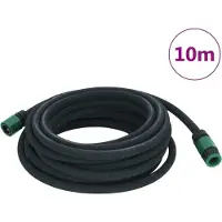 Syfax Tuyau d'arrosage de jardin noir 0,6" 10 m caoutchouc