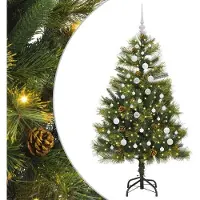 Syfax Sapin de Noël artificiel avec branches pliables et cônes 150 cm