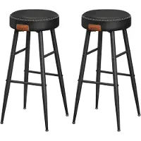 Vasagle Tabourets, lot de 2, tabourets de cuisine, tabourets de déjeuner, cuir artificiel surpiqué, 30 pouces, pour la maison, le bar, la salle à manger, Easy M