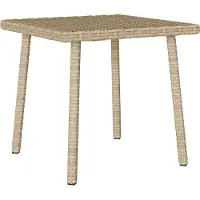 Syfax Table basse de jardin rectangulaire beige 40x40x37 cm rotin