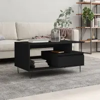 vidaXL Table basse sobre Noir 90x49x45 cm Bois composite - Tables basses FR1991593 1parcel