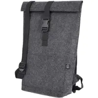 Stop & Go STOP 46230 STOP Sac à dos pour ordinateur portable à rabat enroulable, feutre RPET, gris foncé