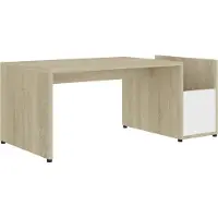 vidaXL Table basse blanche chêne Sonoma 90x45x35 cm bois composite