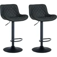 BellaFurn lot de 2 tabourets de bar - tabouret haut - pivotant à 360°, confort optimal et élégance | Couleur : noir | Matière : Similicuir