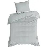 Eurofirany | Parure de lit - Ensemble housse de couette - Taie d'oreiller - 140 x 200 cm - Linge de lit - gris - en coton