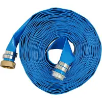 StarTech.com Tuyau de lavage pour piscine - Tuyau plat en PVC Ø 3,8 cm x 15,2 m - Très résistant - Renforcé - Évacuation d'eau et nettoyage - Bleu
