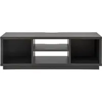 IRIS OHYAMA , Meuble TV avec étagères ouvertes / Meuble TV pour 55 pouces, bois massif, bureau, salon - Meuble TV Standard - OTS-125S - Chêne Noir