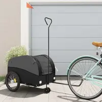 Prolenta Remorque de vélo exclusive, noire, en fer, capacité de 45 kg