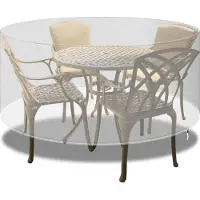 OEM Couverture de table de terrasse ronde transparente étanche - Ensemble de meubles de jardin Couverture ronde pour table de terrasse et chaises - extra large 250 x 90 cm