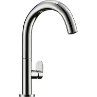 NABER Mitigeur monocommandé Sottile 2 bain en chrome avec bec fixe / Mitigeur de lavabo / haute pression