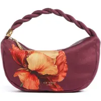 Ted Baker sac à main Isli Satin Statement Hardware Printed Hobo Bag Wine multicolore