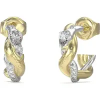 GUESS - Fashionable bicolor earrings with zircons Twist JUBE05065JWYGRHT/U