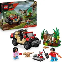 LEGO Jurassic World 76972 Nik avant le raptor et la voiture