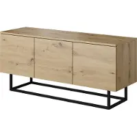 PAWS MÖBEL Armoire RTV debout sur pieds métalliques, 120x55x37, armoire TV, moderne, loft, industriel, chêne mat ARTISAN