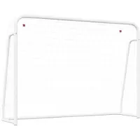 Syfax But de football et filet blanc 214x75x152 cm acier et polyester