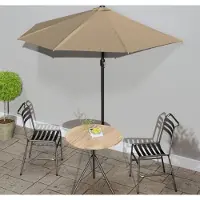 Prolenta Maison Exclusive - Parasol de balcon avec mât en aluminium, couleur taupe, 270 x 144 cm, demi-rond