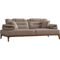 AEA Bequmer Beiger 3-Sitzer Stilvolle Polstercouch Designer Textil Sofa