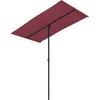 Syfax Parasol de jardin et mât en aluminium 180x110 cm rouge bordeaux