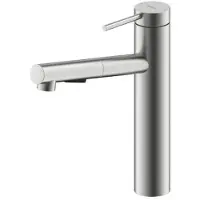NABER Robinet NAMOR 2 en INOX brossé avec bec de douche orientable / Robinet de cuisine / Mitigeur monocommande