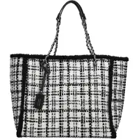 Rieker Damen Shopper Sac à main à motifs fermeture éclair H1667, Couleur:Noir