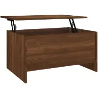 Syfax Table basse Chêne marron 80x55,5x41,5 cm Bois d'ingénierie
