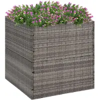 Prolenta Maison Exclusive - Bac à plantes gris 80 x 80 x 80 cm en rotin synthétique