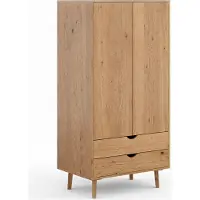 Feldmann-Wohnen Armoire Simona Armoire à linge Bois massif huilé Chêne naturel Largeur au choix