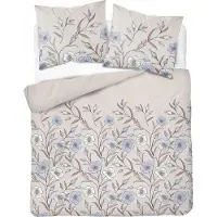 Detexpol Linge de lit, draps en flanelle, chauds, pour l'hiver, 200 x 220, 5633a, gris, fleurs