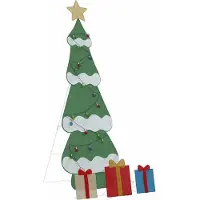Syfax Sapin de Noël lumineux avec 3 boîtes-cadeaux 2D blanc chaud