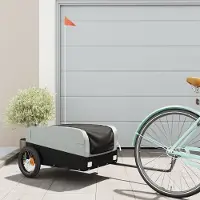 Prolenta Maison Exclusive - Remorque pour vélo, noire et grise, capacité de 30 kg, en fer