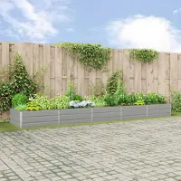 Prolenta Maison Exclusive - Jardinière en acier galvanisé, gris clair, dimensions : 480 x 100 x 45 cm